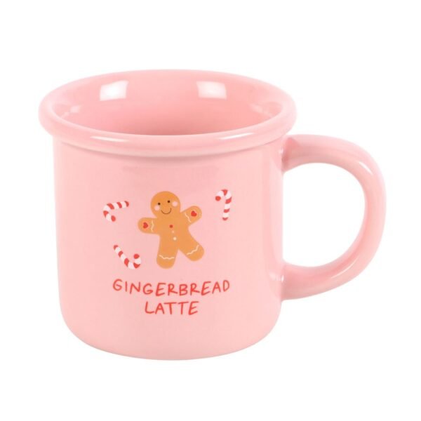 taza de café con leche de jengibre rosa