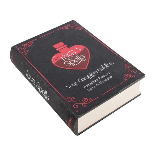 caja de almacenamiento con forma de libro de hechizos de amor