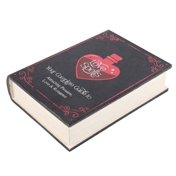 caja de almacenamiento con forma de libro de hechizos de amor
