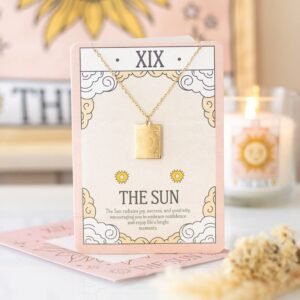 collar de tarot vintage del sol en tarjeta de felicitación