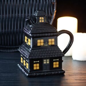 taza de la casa embrujada negra