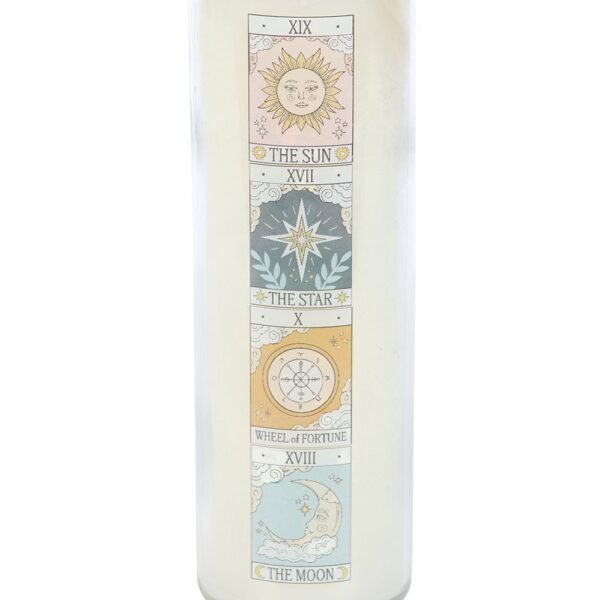 vela de tubo vintage con rosa del tarot