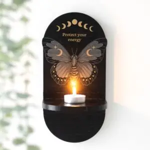 Estante de altar de polilla negra