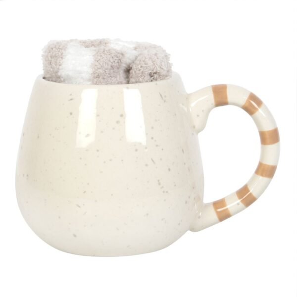 juego de taza y calcetines de muñeco de nieve