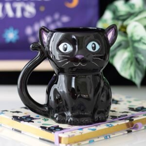 taza de gato negro linda y espeluznante