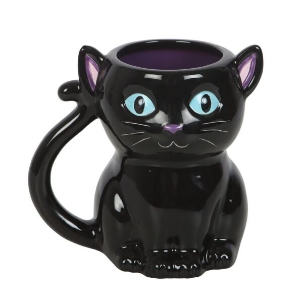 taza de gato negro linda y espeluznante
