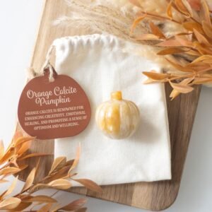 🎃💎 Cristal de calcita naranja en forma de calabaza