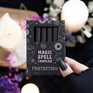 Paquete de 12 velas negras de protección