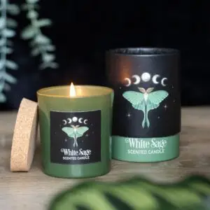 Vela de salvia blanca Luna Moth