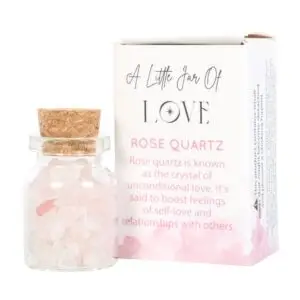 💗✨ Tarro de amor de cristal de cuarzo rosa en una caja de cerillas