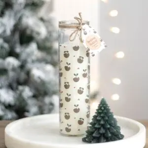 Vela de Adviento en tubo con aroma a pudín navideño🎄🕯️