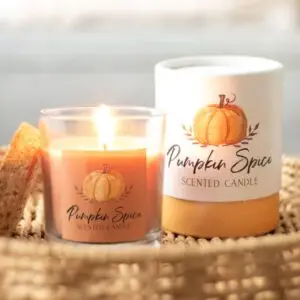 Vela otoñal con especias de calabaza