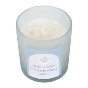✨🕯️ Vela de cristal con energía positiva en frasco de vidrio