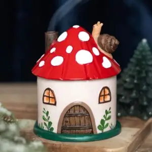 🍄 Quemador de conos de incienso de resina Mushroom House
