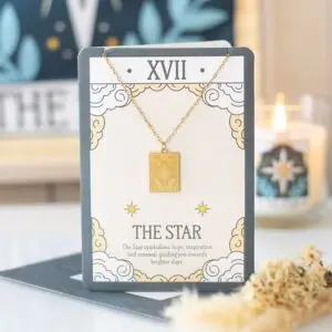 ⭐ Collar de Tarot “La Estrella” con tarjeta de felicitación