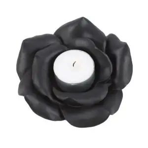 🌹  Portavelas de resina con forma de rosa negra🌹🕯️🖤