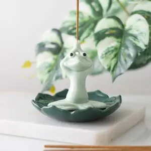 🐸 Porta incienso de rana de yoga🐸🧘‍♀️💚