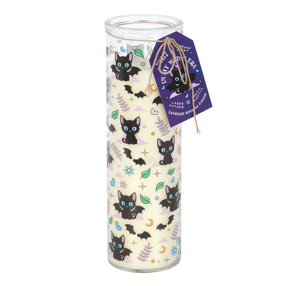 Vela tubular de lavanda con estampado de gato - Imagen 2