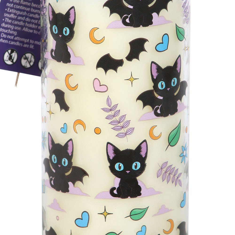 Vela tubular de lavanda con estampado de gato - Imagen 3