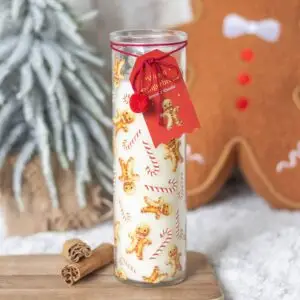 Vela de tubo de jengibre caliente con aroma a bastón de caramelo