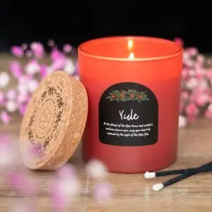 🌲 Vela de la Rueda del Año de Yule con Gaulteria