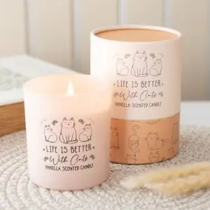 Vela de vainilla “La vida es mejor con los gatos”