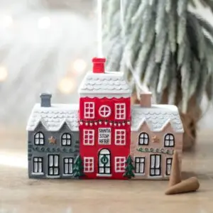 Portaconos de Incienso de Pueblo Navideño