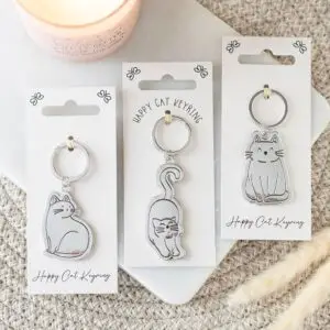 Llaveros de Gato Feliz (Happy Cat) ✨