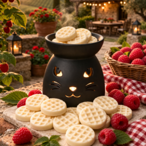 Frambuesa, Caramelo y Vainilla – LanaMelt aromático de cera natural de soja