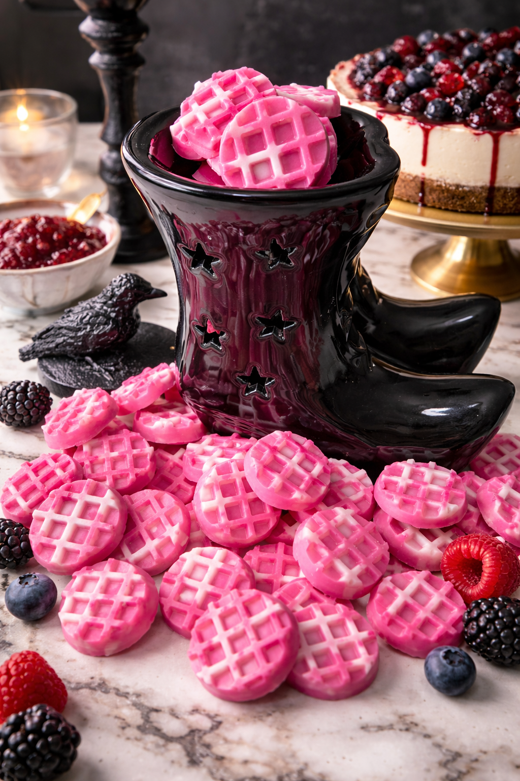 Tarta de Queso y Frutos Rojos – LanaMelt aromático con cera natural de soja