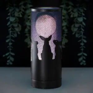 Quemador eléctrico de aceites y ceras “Liebres que contemplan la luna” – Lisa Parker