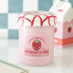 Quemador de aceite y cera tarro de gelatina de fresa