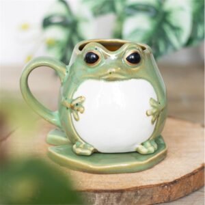 Taza Rana con posavasos Nenúfar