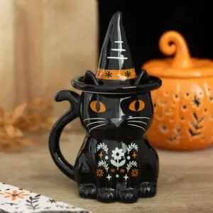 Taza con tapa Gato Negro Folk