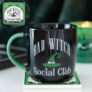 Juego de taza y posavasos Bad Witch Social Club