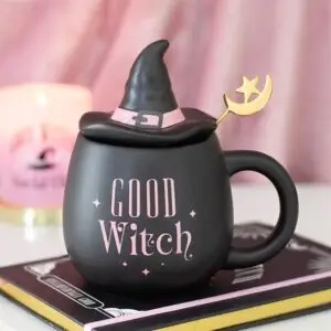 Taza con tapa y cucharita Good Witch