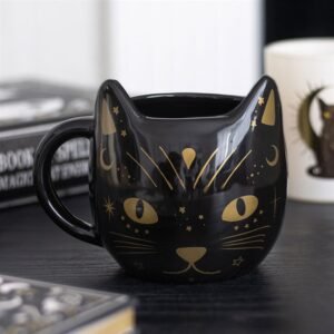 Taza con cara de Gato Negro Mágico