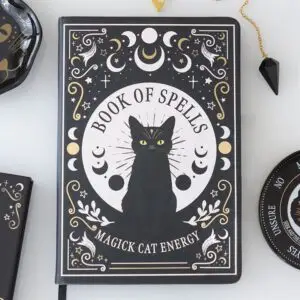 Cuaderno A5 Black Cat Magick: Libro de Hechizos con bolígrafo