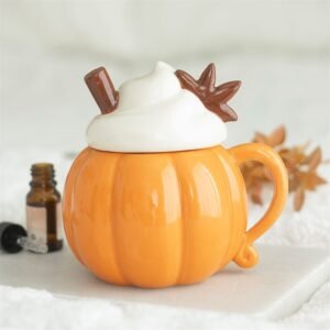 Quemador de aceite y calentador de cera Taza Calabaza con Nata y Canela