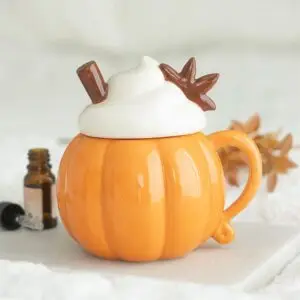Quemador de aceite y calentador de cera Taza Calabaza con Nata y Canela