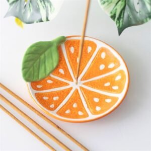 Porta Incienso de Varillas Rodaja de Naranja de Cerámica