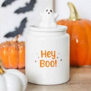 Tarro de Almacenaje "Hey Boo!" con Fantasma de Cerámica