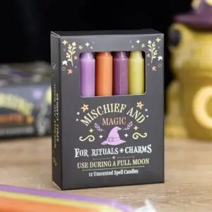 Pack de 12 Velas para Rituales "Mischief and Magic"